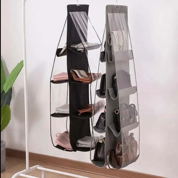 2 pack 8 Pocket Bag Organizer With Hanger Black - Picture 14 of 17